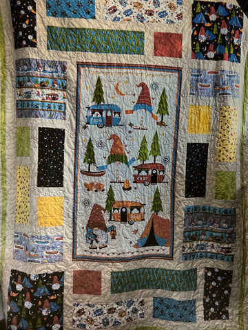 Camping Gnome Lap Quilt Kit