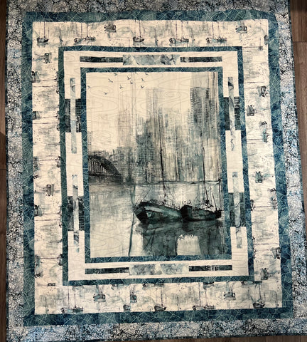 City Harbour Lap Quilt Kit - The Quilting Gnome