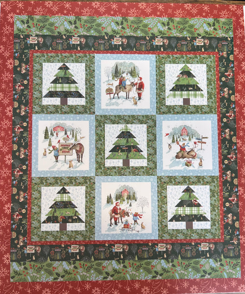 Santa’s Tree Farm Panel Quilt Kit