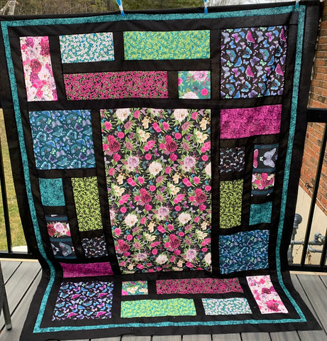 Midnight Garden Lap Quilt Kit - The Quilting Gnome