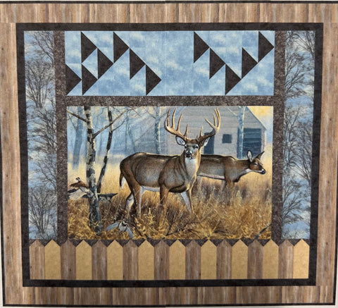 Country Strolling Deer Lap Quilt Kit