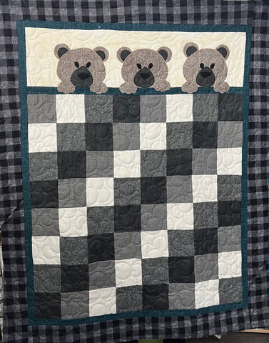 Checking In Bear Baby Quilt Kit